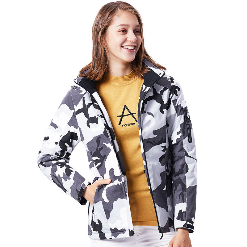 Outdoor Camouflage Heating Shell Jacket Smart USB Heating Cotton-padded Clothes