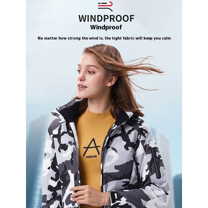 Outdoor Camouflage Heating Shell Jacket Smart USB Heating Cotton-padded Clothes
